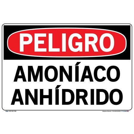 Vestil Vinyl Label Sign, 12-1/2" Height, 18-1/2" Width, Vinyl Label, Rectangle, Spanish SI-D-49-D-LB-011-S